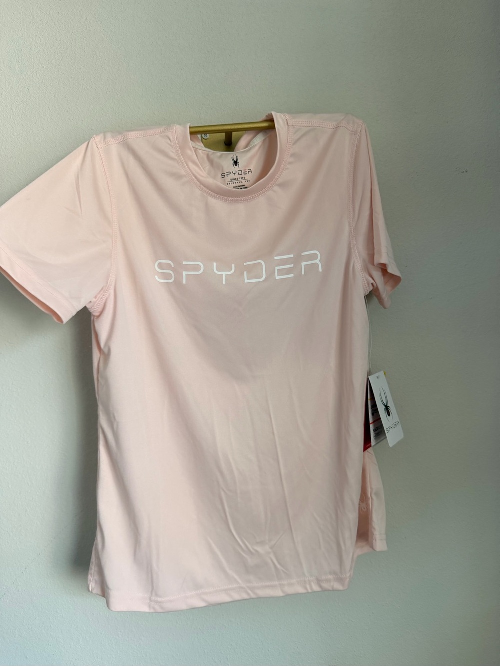 Spyder Men’s Short Sleeve Crew Tee in Pale Pink